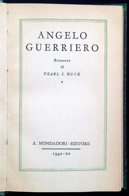 Angelo guerriero - Pearl S. Buck - copertina