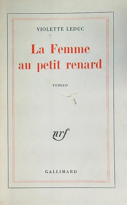 La femme au petit renard  - Violette Leduc - copertina