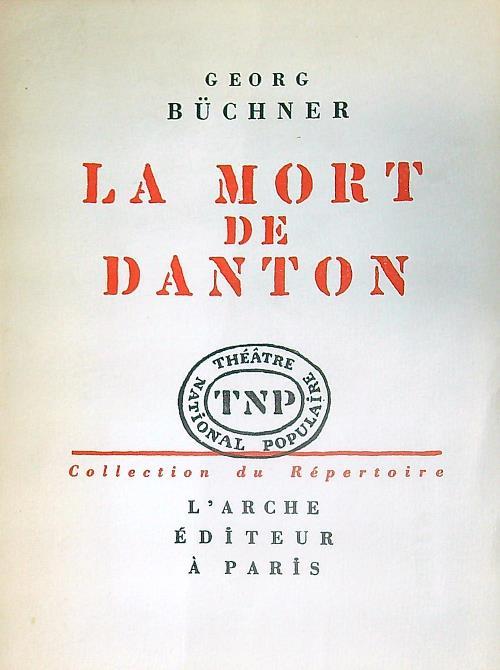 La mort de Danton - Georg Buchner - copertina