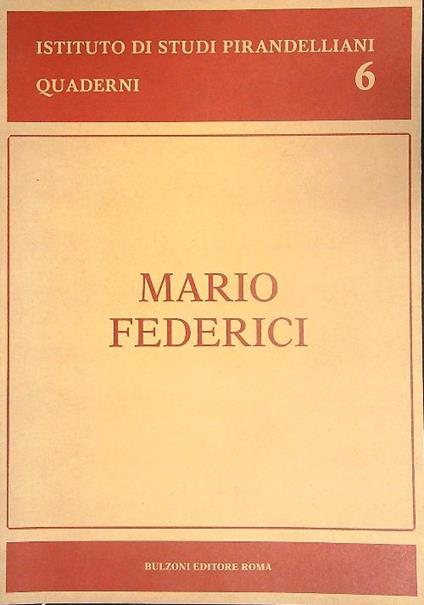 Mario Federici  - Giovanni Antonucci - copertina