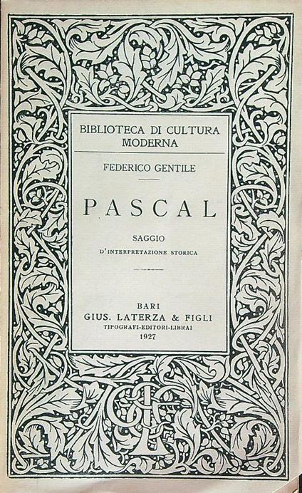 Pascal - Federico Gentile - copertina