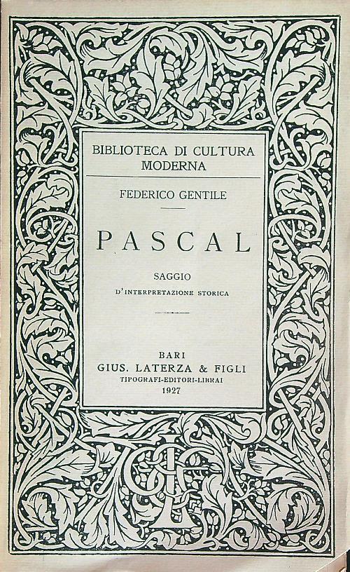 Pascal - Federico Gentile - copertina