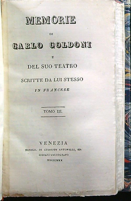 Memorie di Carlo Goldoni tomo III