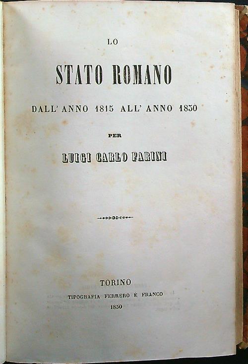 Lo stato romano dall'anno 1815 all'anno 1850 vol.2