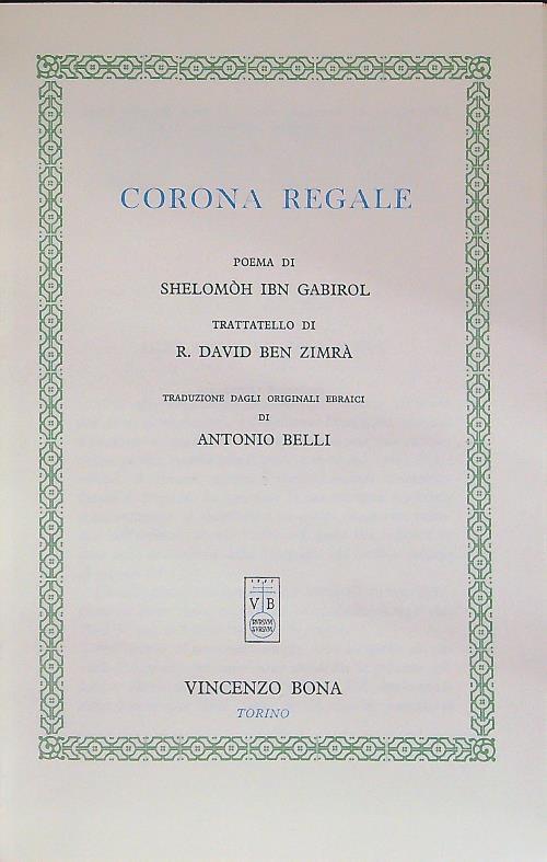 Corona regale - copertina
