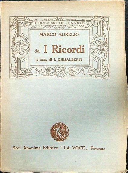 I ricordi - Marco Aurelio - copertina