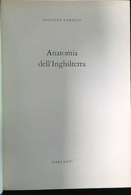 Anatomia dell'Inghilterra - Anthony Sampson - copertina