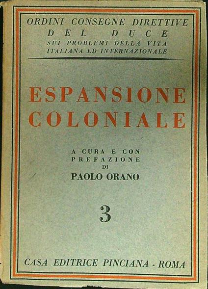 Espansione coloniale - Paolo Orano - copertina