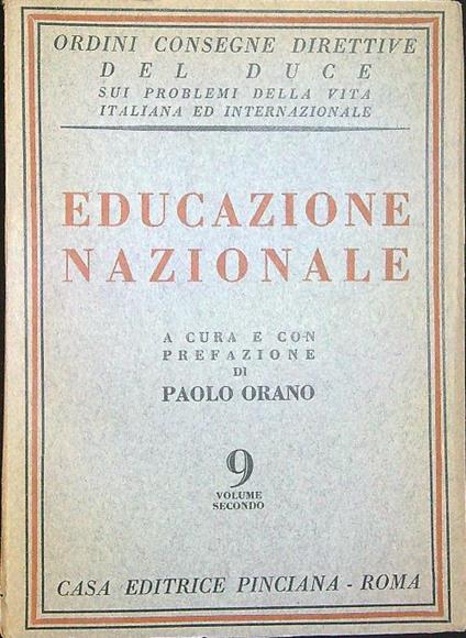 Educazione nazionale 9 Vol secondo - Paolo Orano - copertina