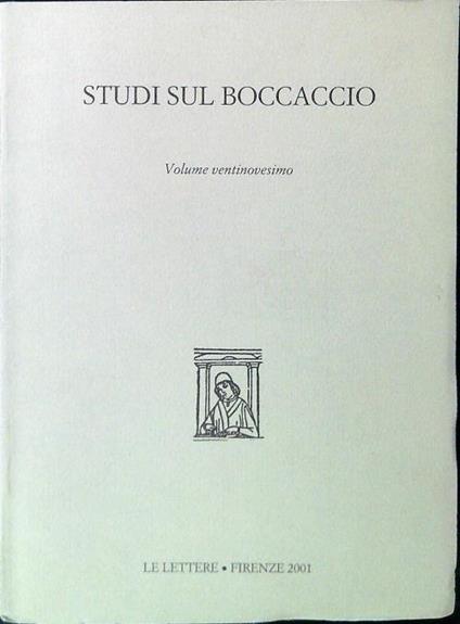 Studi sul Boccaccio. Volume ventinovesimo - copertina