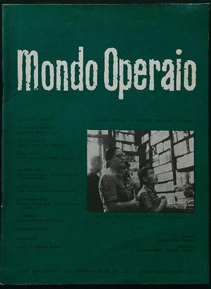Mondo operaio n.3 1962 - copertina