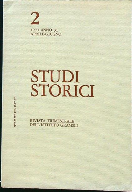 Studi storici 1990 anno 31 n.2 aprile-giugno - copertina