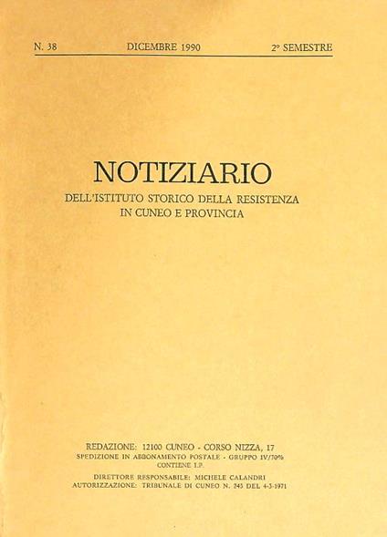 Notiziario 38/1990 - copertina