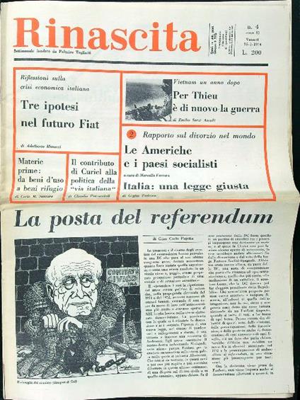 Rinascita 4/1974 - copertina