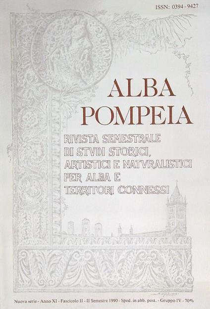 Alba Pompeia Anno XI - Fasc II - II semestre 1990 - copertina
