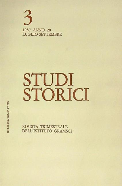 Studi storici 3/1987 - copertina