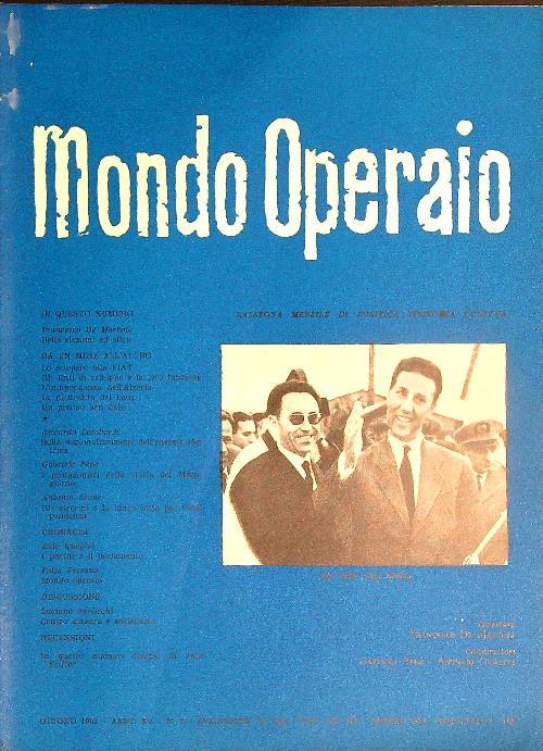 Mondo Operaio 6/1962 - copertina