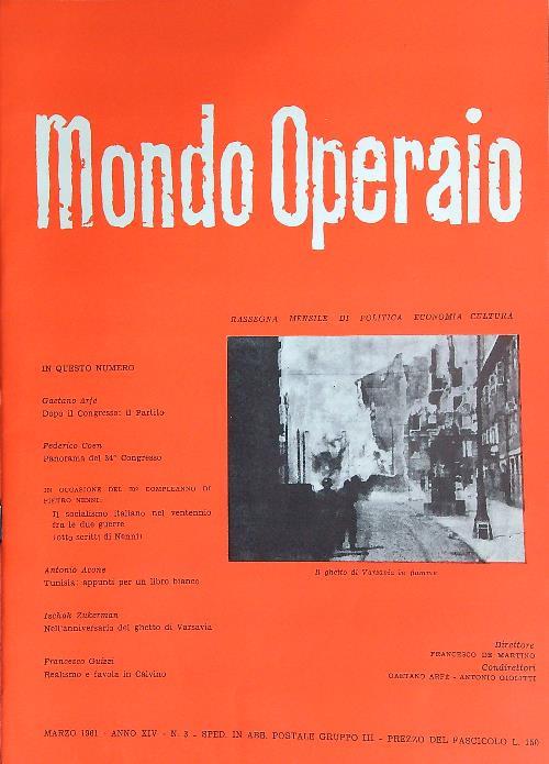 Mondo Operaio 3/1961 - copertina