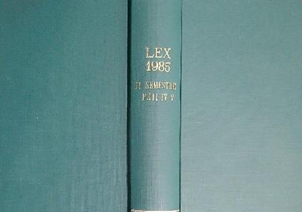 Lex 1985 II Semestre P. III IV V - copertina