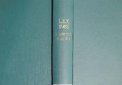 Lex 1985 II Semestre P. III IV V - copertina