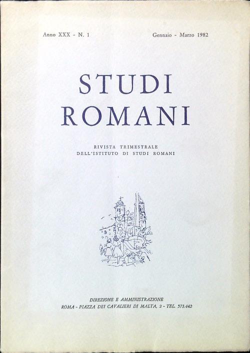 Studi Romani Anno XXX - N. 1/Gennaio Marzo 1982 - copertina