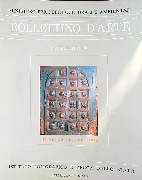 Bollettino d'arte. Supplemento al n. 30. 1985. I musei locali del lazio - copertina