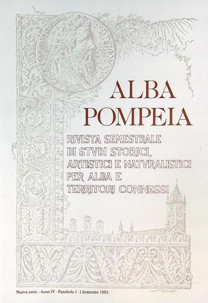 Alba Pompeia Fasc I - I sem 1983 - copertina