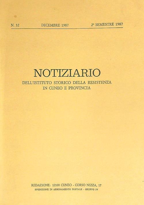 Notiziario 32/1987 - copertina