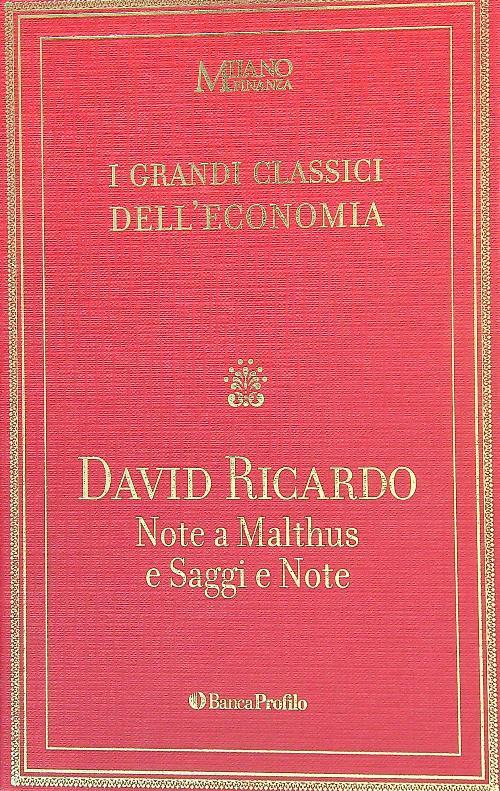 Note a Malthus. Saggi e note