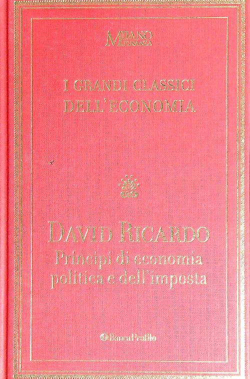 Principi di economia politica e dell'imposta - David Ricardo - copertina