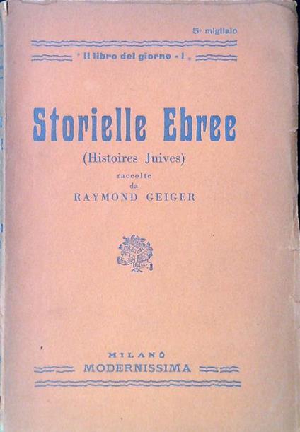 Storielle Ebree - Raymond Geiger - copertina