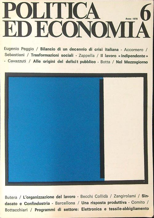Politica ed economia 6 / Anno 1978 - copertina