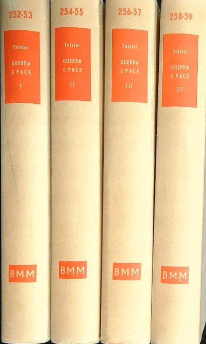 Guerra e pace. 4vv - Leone Tolstoi - copertina