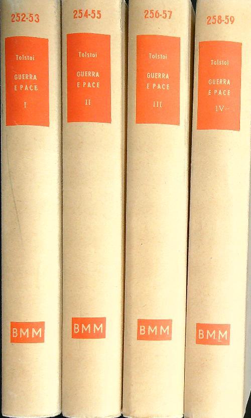 Guerra e pace. 4vv - Leone Tolstoi - copertina
