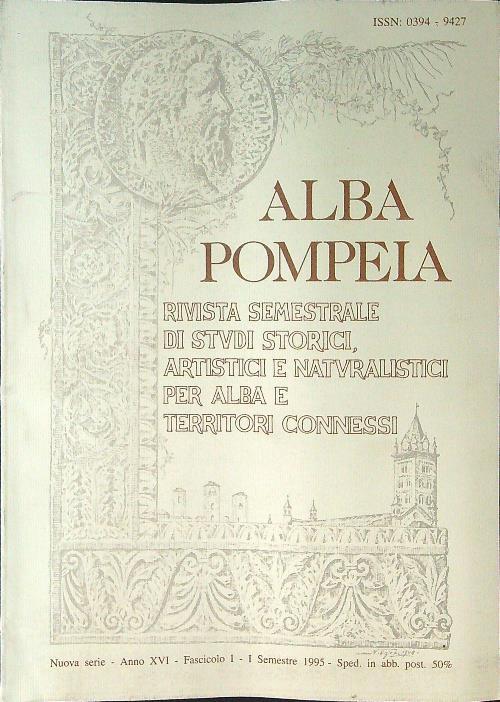 Alba Pompeia Anno XVI Fascicolo I - I Settembre 1995 - copertina