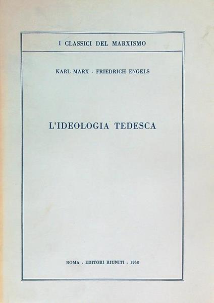 L' ideologia tedesca - Karl Marx - copertina