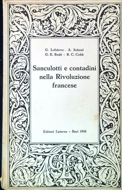 Sanculotti e contadini nella Rivoluzione francese - copertina