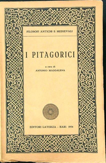 I pitagorici - Antonio Maddalena - copertina
