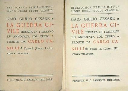La guerra civile. Ed in miniatura - Gaio Cesare - copertina