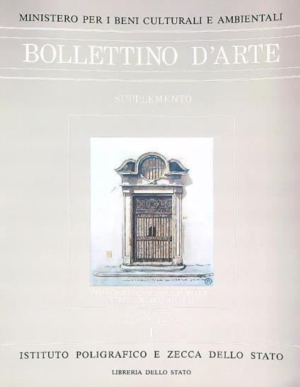 Bollettino d'arte supplemento al 35-36/1986 Vol I - copertina