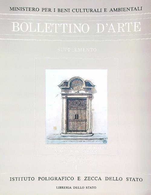 Bollettino d'arte supplemento al 35-36/1986 Vol I - copertina