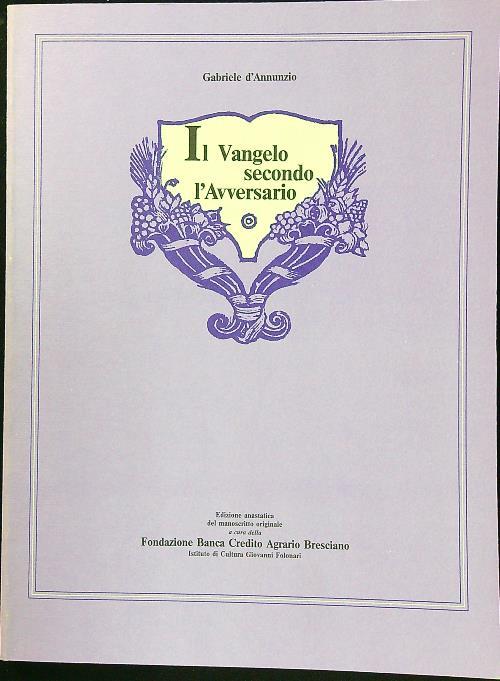 Il vangelo secondo l'avversario - D'annunzio - copertina