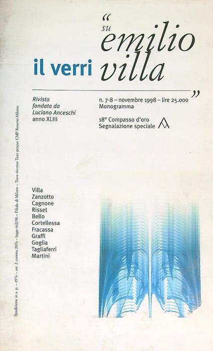 Il verri 7/ 8 - 1998 - copertina