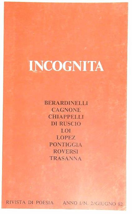 Incognita 2/Giugno 82 - copertina