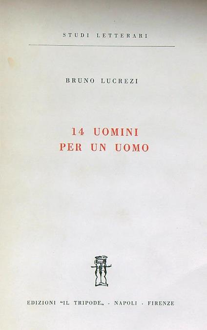 14 uomini per un uomo - Bruno Lucrezi - copertina