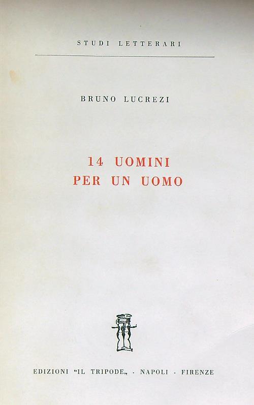 14 uomini per un uomo - Bruno Lucrezi - copertina
