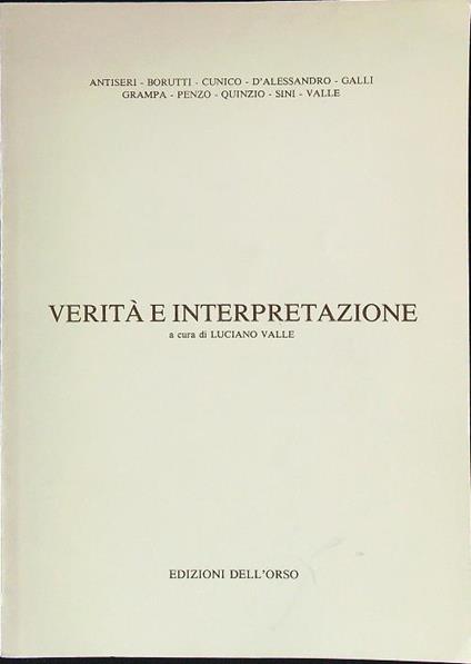 Verità e interpretazione - aa.v. - copertina