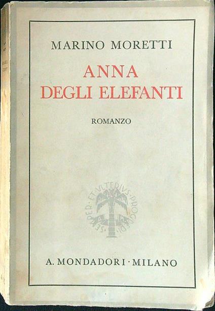 Anna degli elefanti - Marino Moretti - copertina