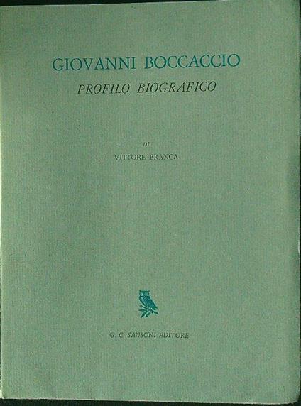 Giovanni Boccaccio profilo biografico - Vittore Branca - copertina