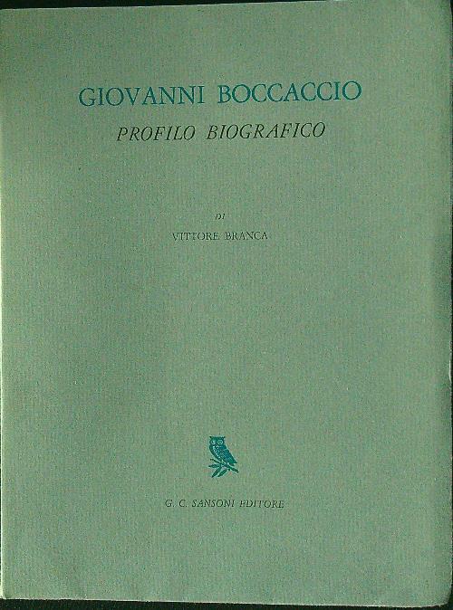 Giovanni Boccaccio profilo biografico - Vittore Branca - copertina